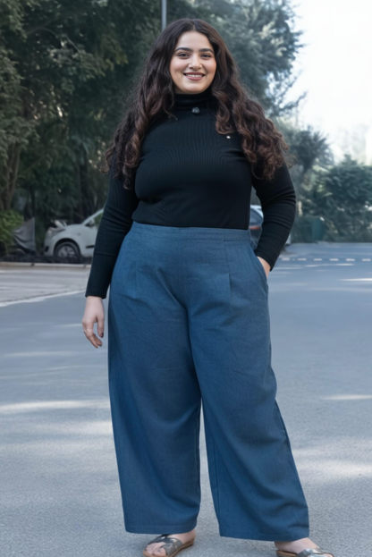 DenimEase Palazzo Pants
