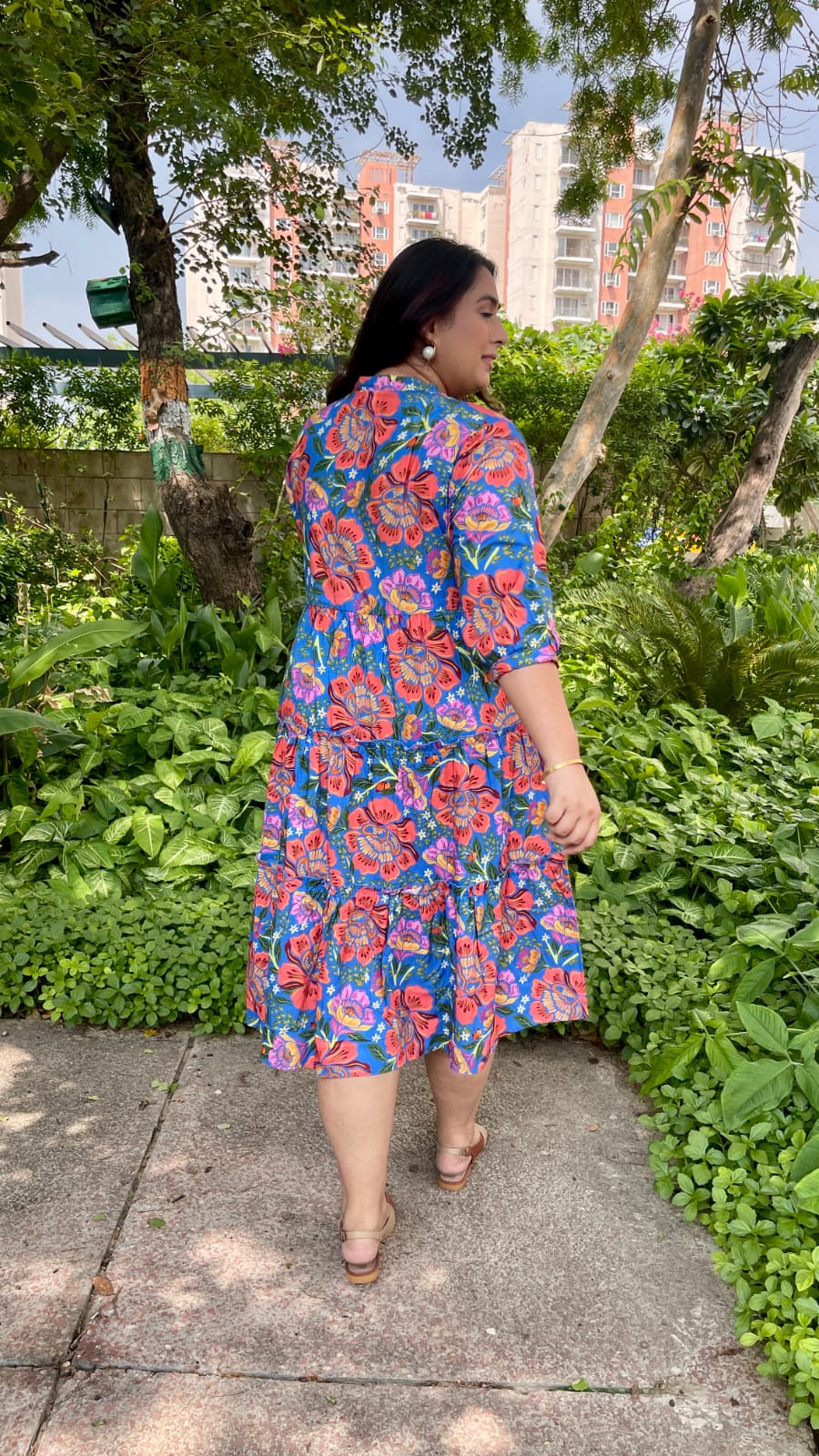 Floral Fizz Frill Dress