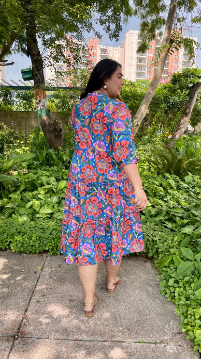 Floral Fizz Frill Dress