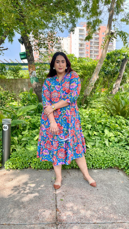 Floral Fizz Frill Dress