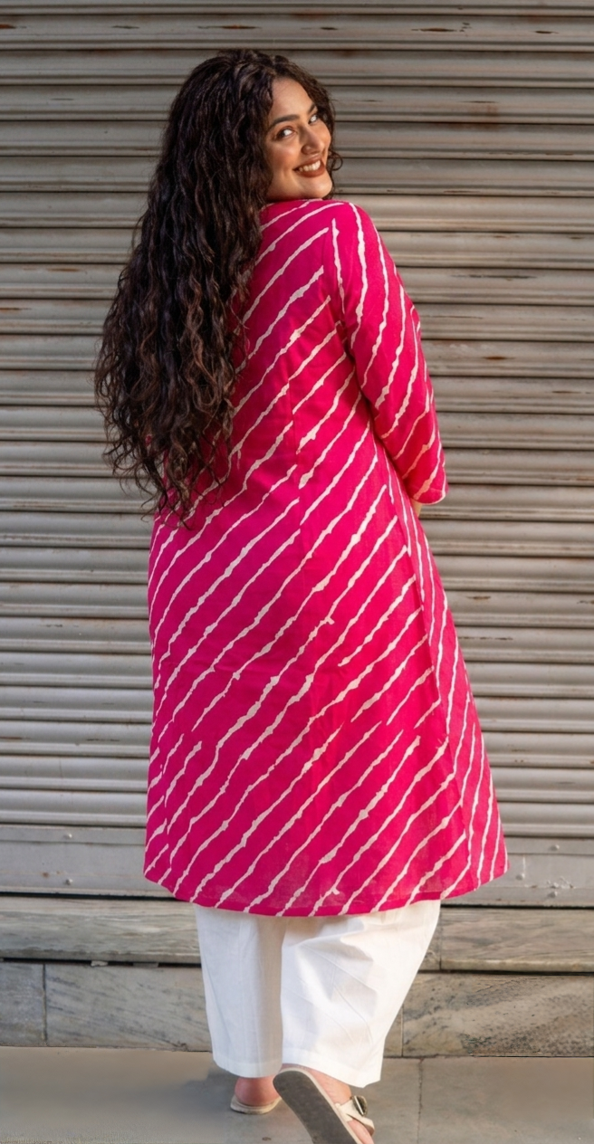 Rani Lehariya Kurta Set