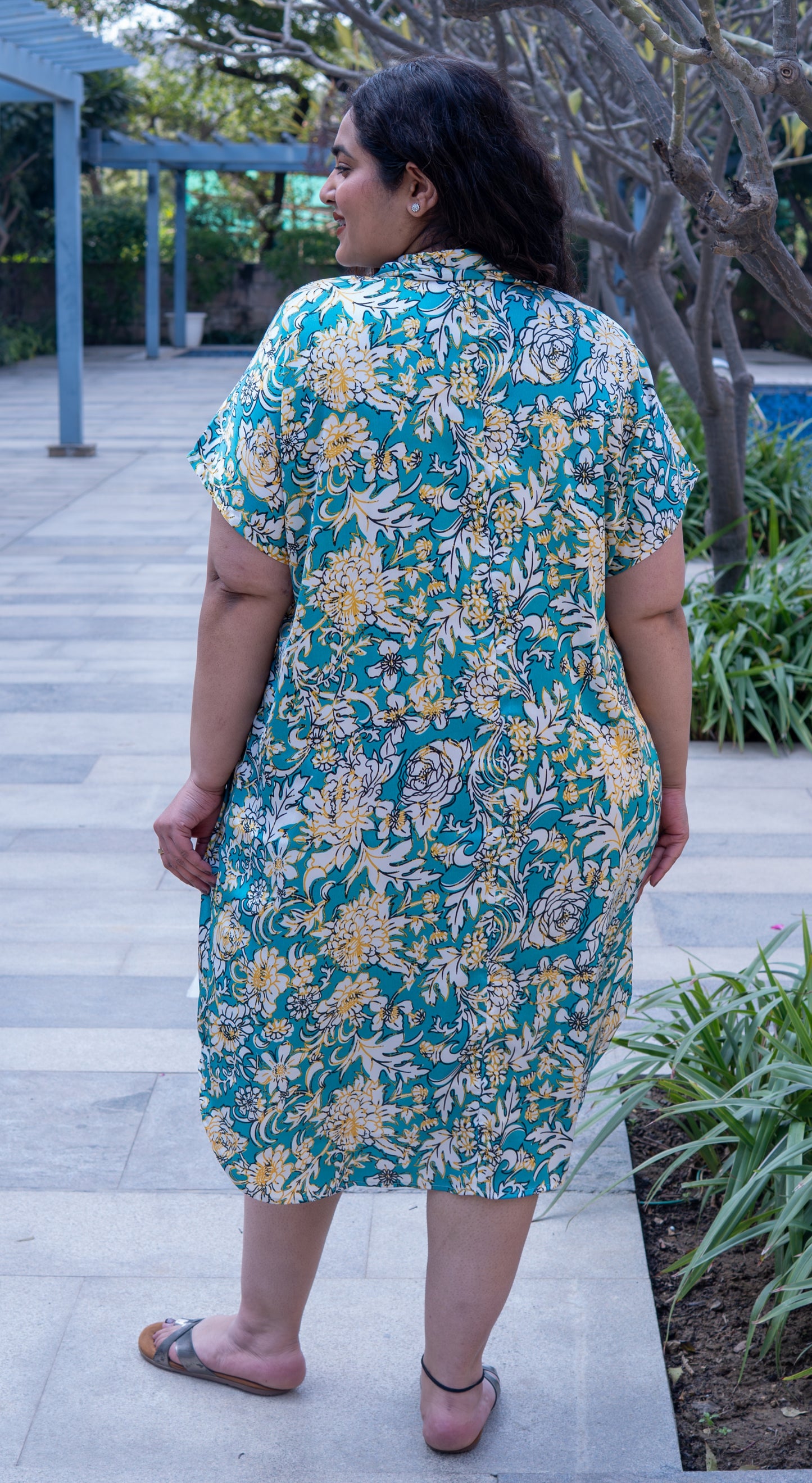 Teal Breeze Collar Dress