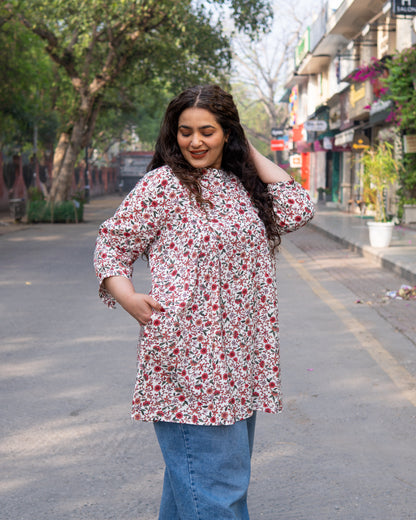 Rosé Bloom A-Line Tunic