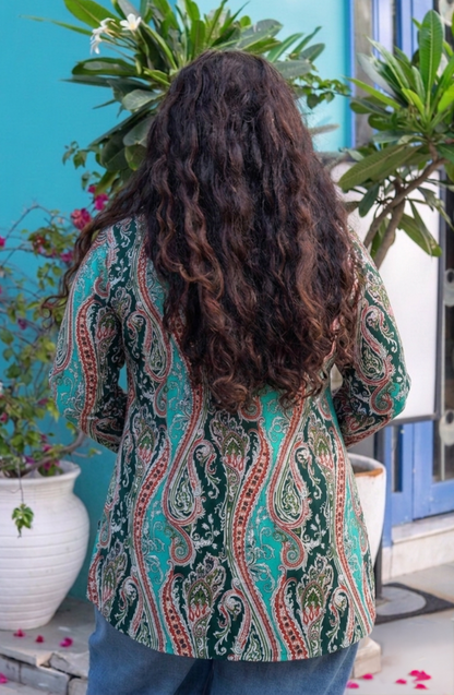 Turquoise Paisley Kurta Top