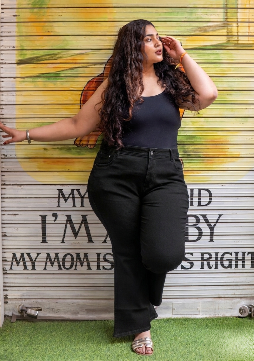 ComfyDenim Black Flared Jeans