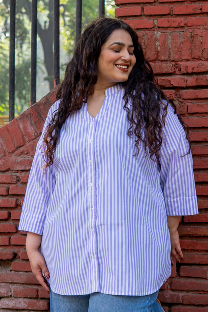 Lavender Ease Stripe Shirt