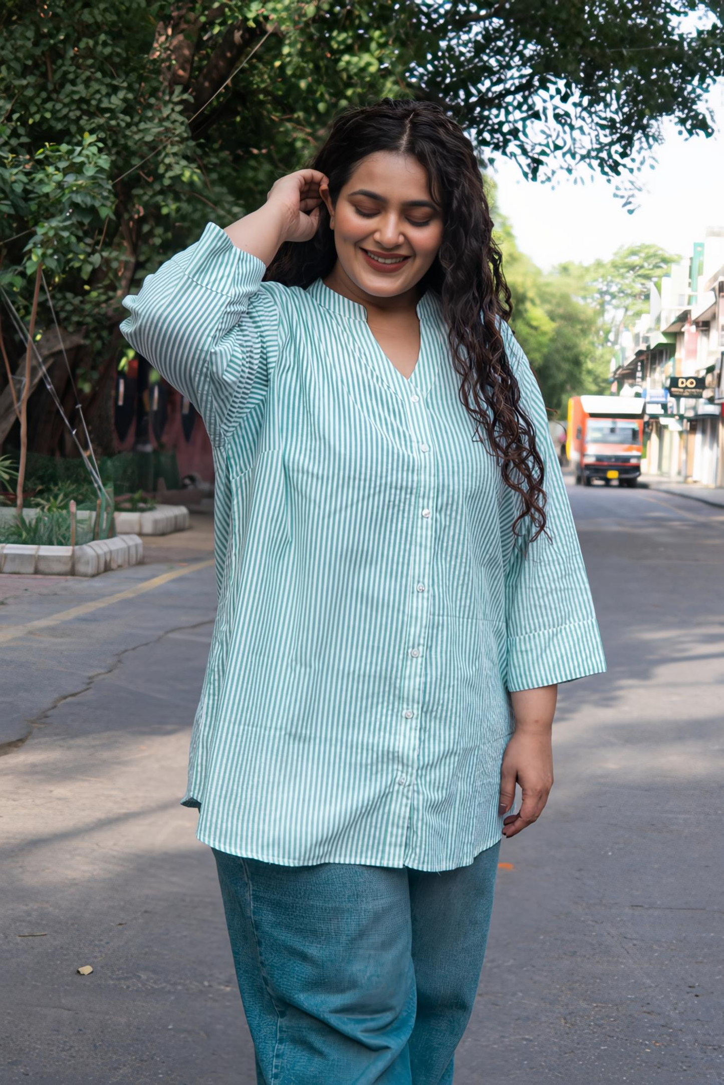 MintBreeze Stripe RelaxFit Shirt