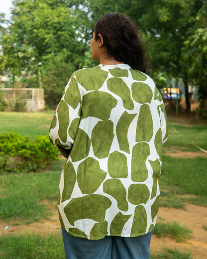 Abstract Leaf Print Shirt