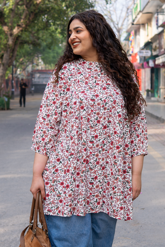 Rosé Bloom A-Line Tunic