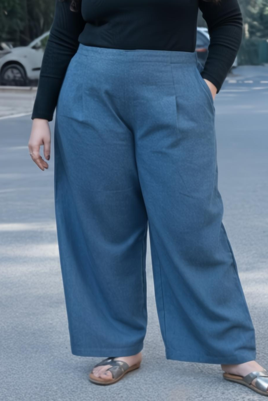 DenimEase Palazzo Pants