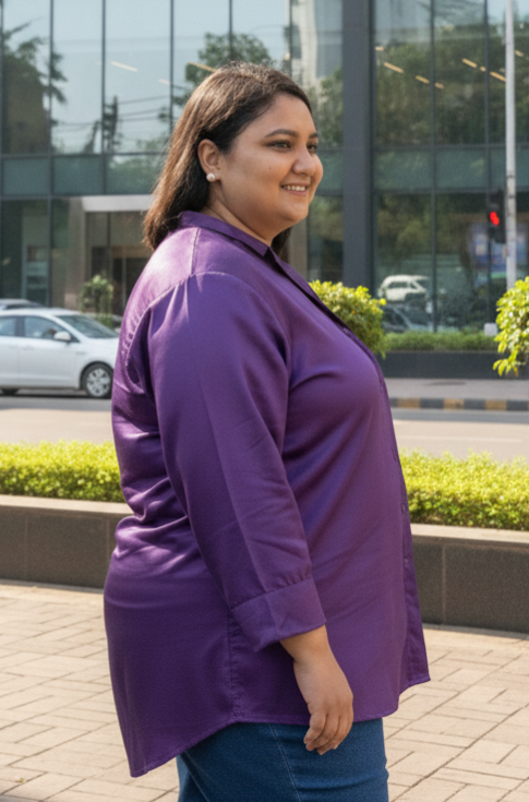 Purple Luxe Button-Down Shirt