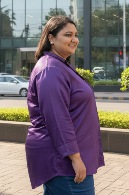 Purple Luxe Button-Down Shirt