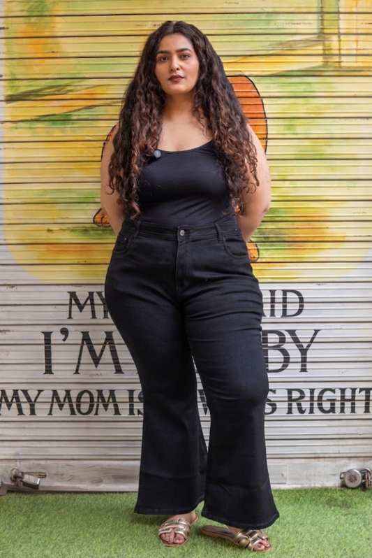 ComfyDenim Black Flared Jeans