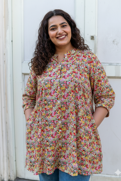 Floral Bliss A-line Tunic