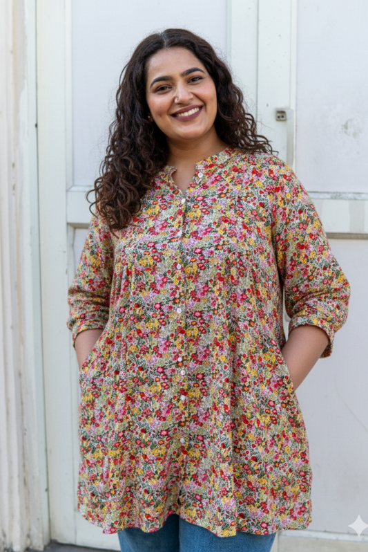 Floral Bliss A-line Tunic