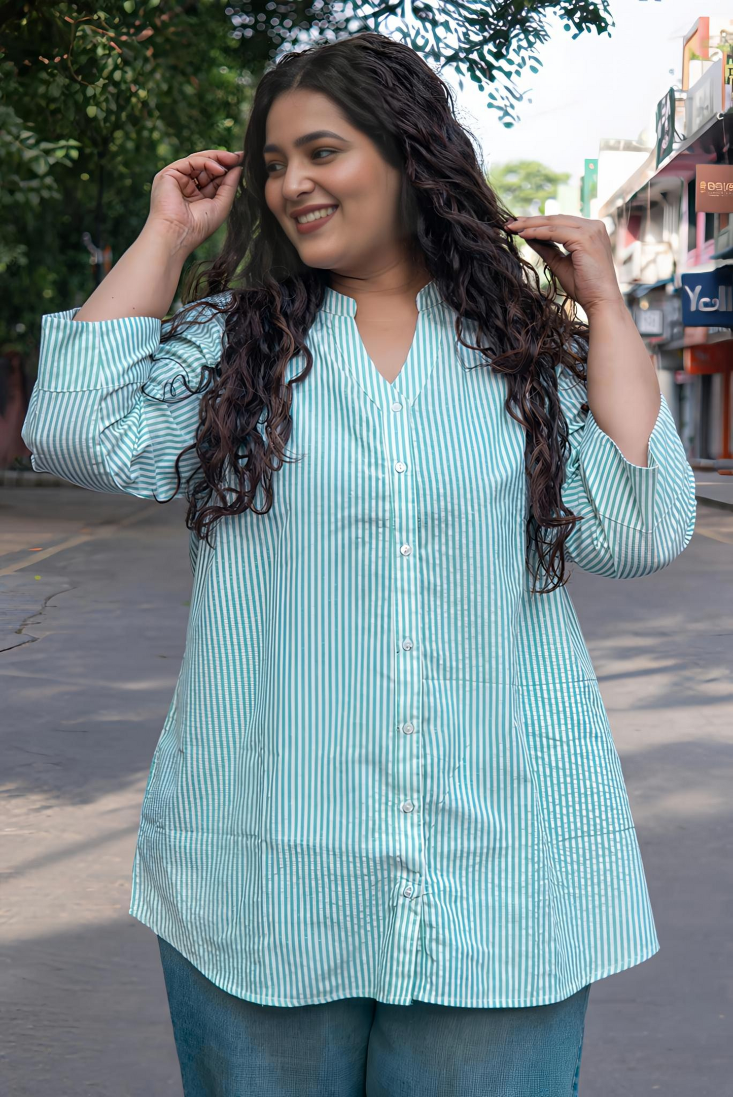 MintBreeze Stripe RelaxFit Shirt