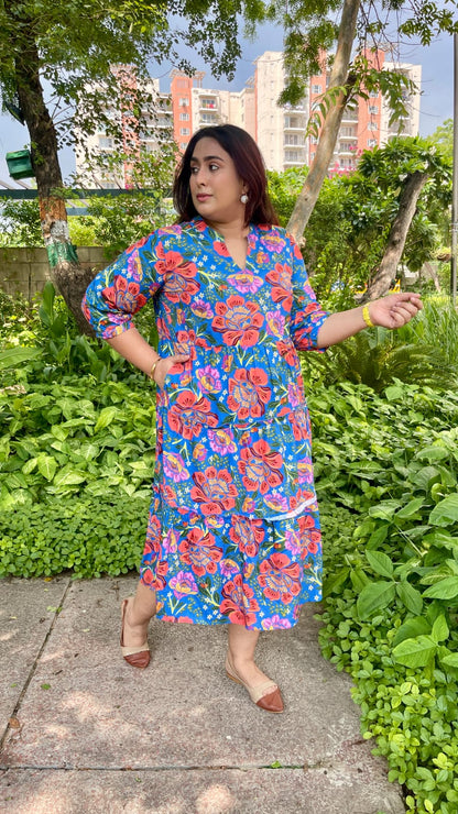 Floral Fizz Frill Dress