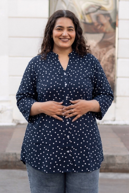 Navy Polka Relaxfit Shirt