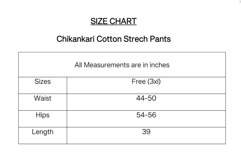Chikankari Solid Strech Pants