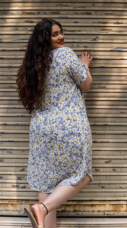 Soft Floral Collar Dress