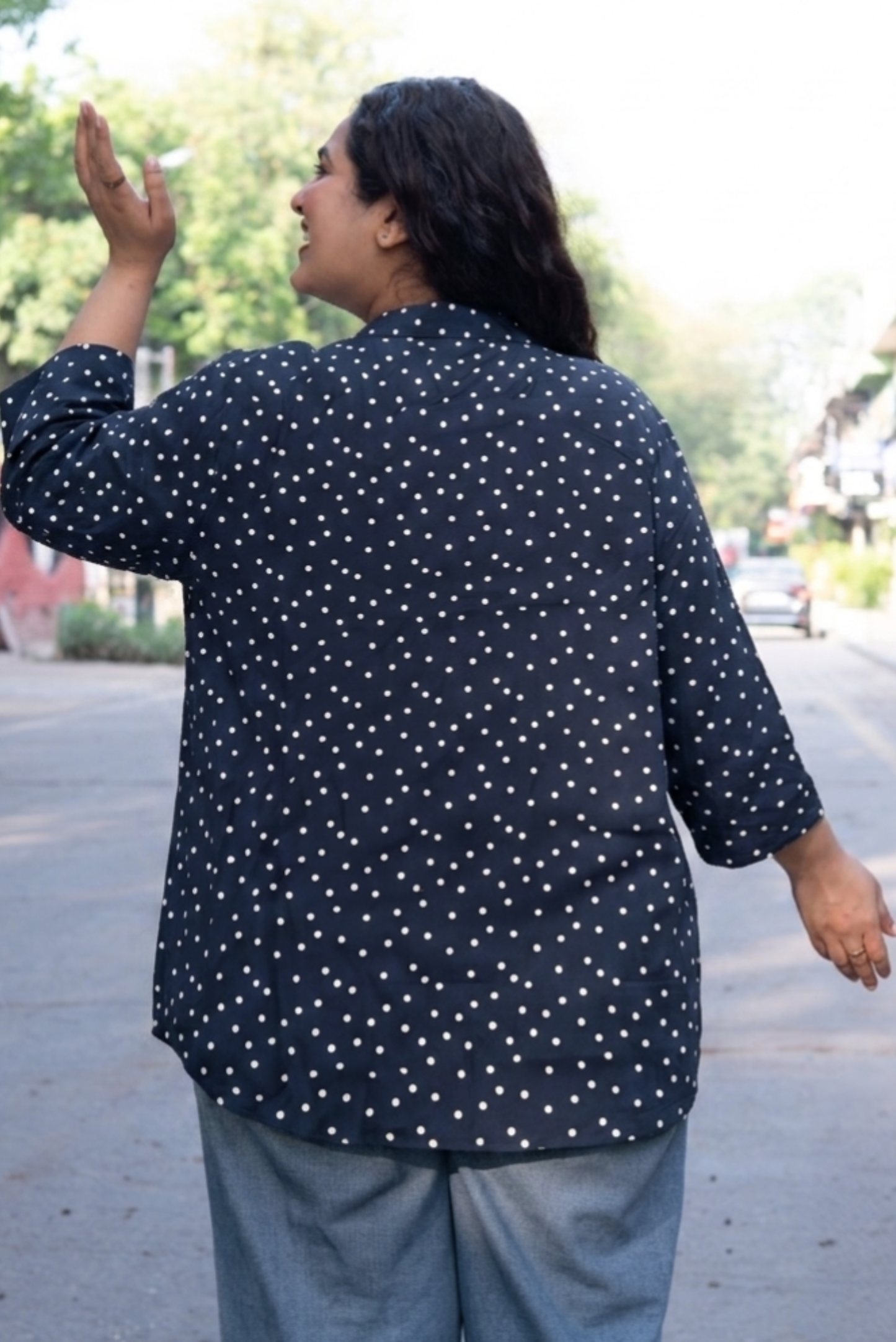 Navy Polka Relaxfit Shirt