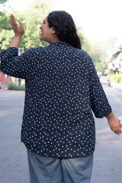 Navy Polka Relaxfit Shirt