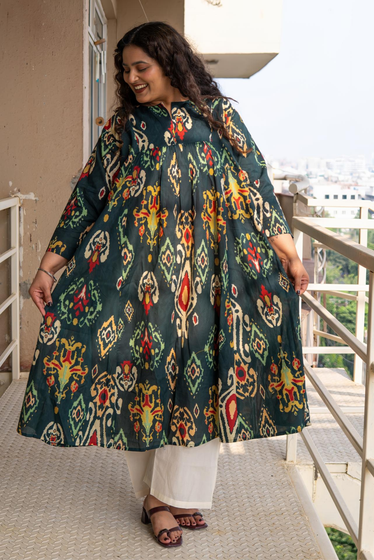 Mystic Ikat Flared  Kurta