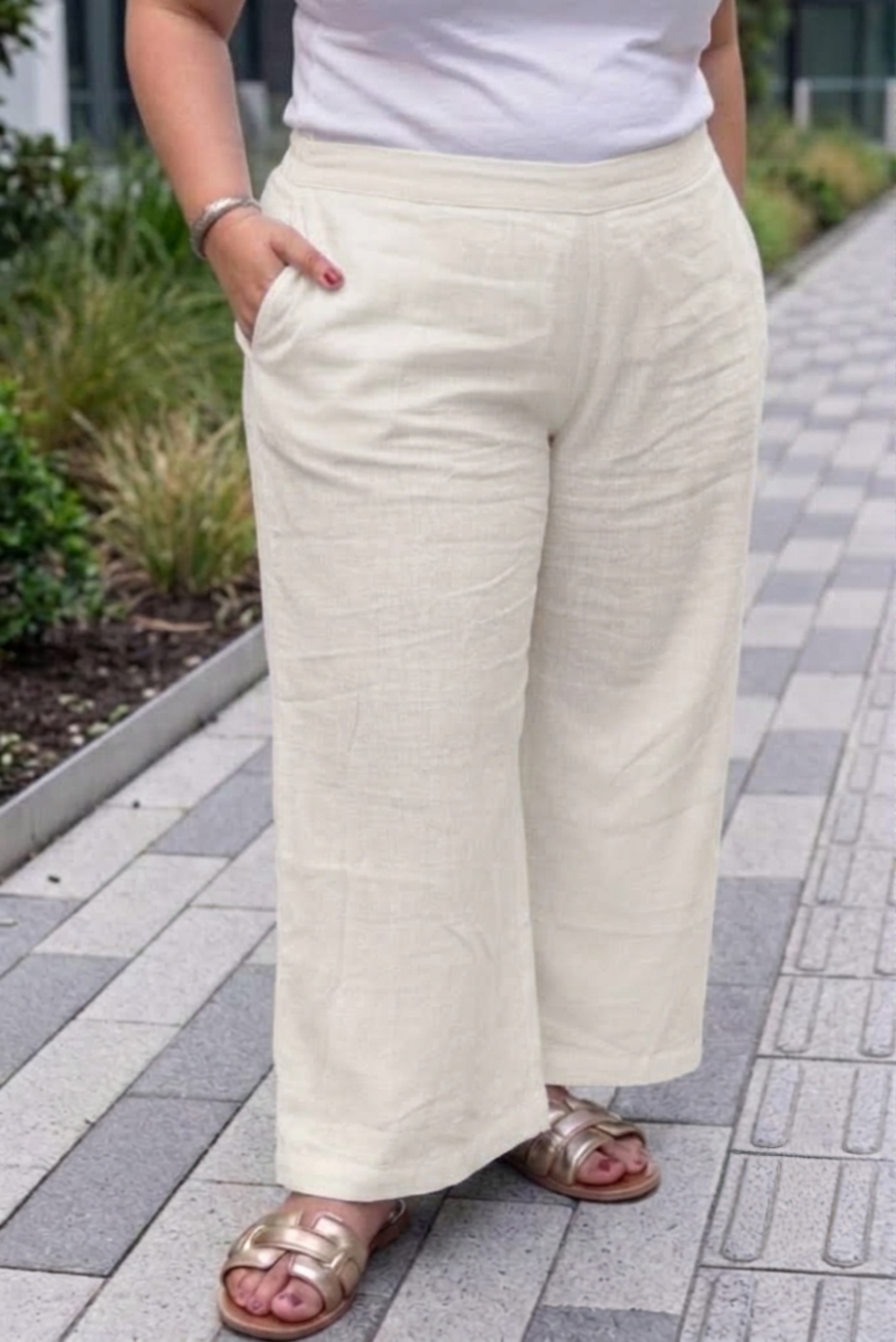 IvoryEase Wide-Leg Palazzo