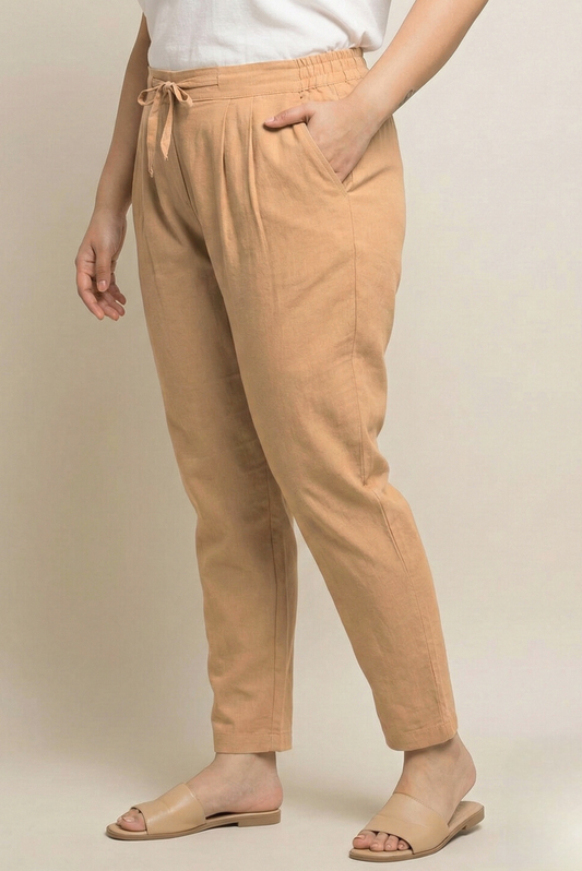 Beige RelaxFit  Cotton Pants