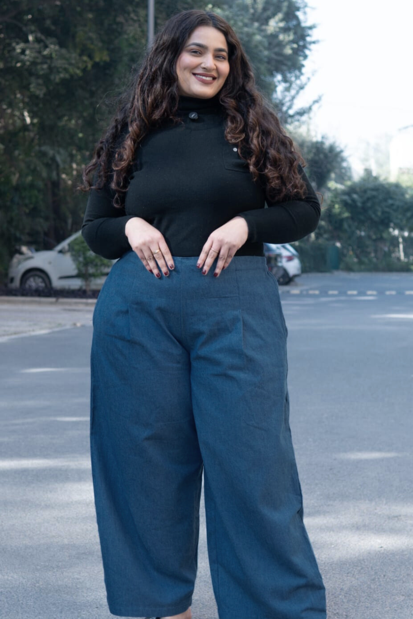 DenimEase Palazzo Pants