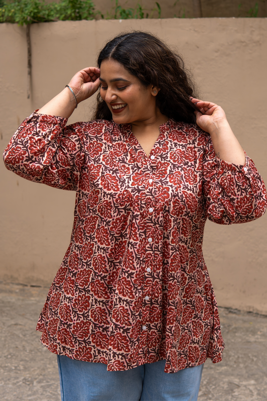 Earthy Block Print Tunic
