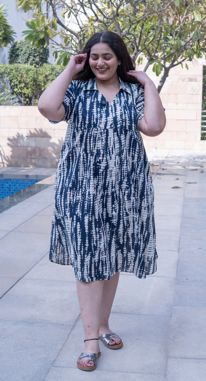 Indigo Edit Collar Dress