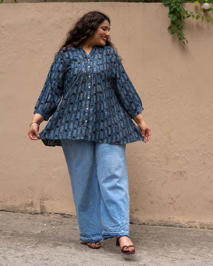 Jaipuri Indigo Flared Tunic