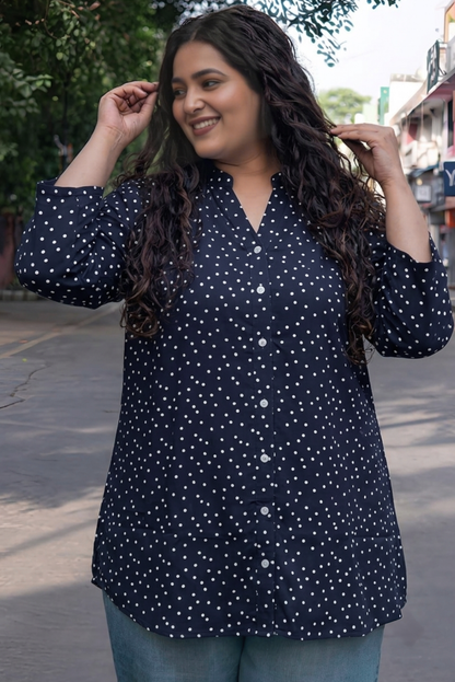 Navy Polka Relaxfit Shirt