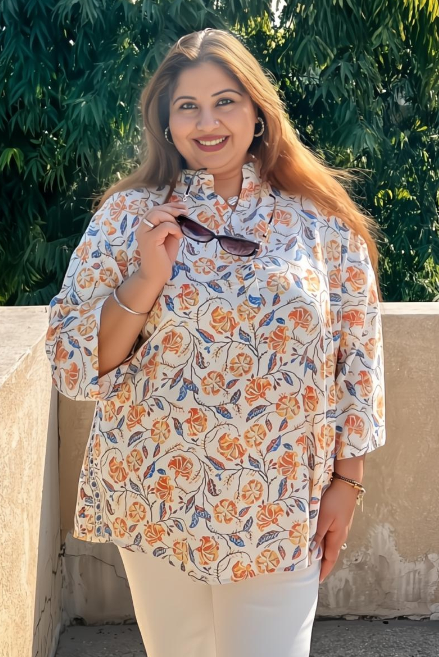 Amber Blossom Kurta Top