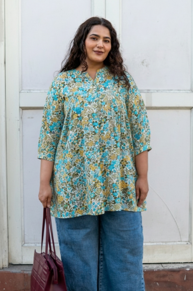 Ocean Bloom A-Line Tunic