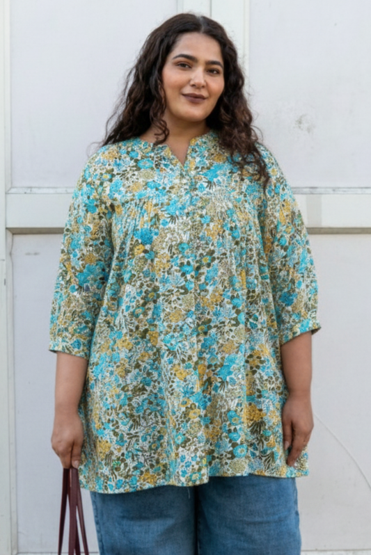 Ocean Bloom A-Line Tunic