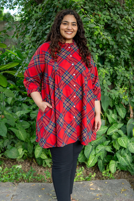 Ruby Checks A-Line Tunic