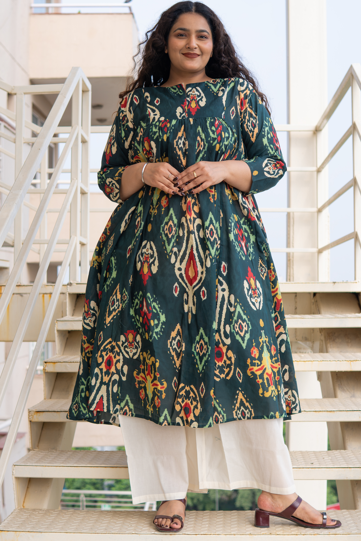 Mystic Ikat Flared  Kurta