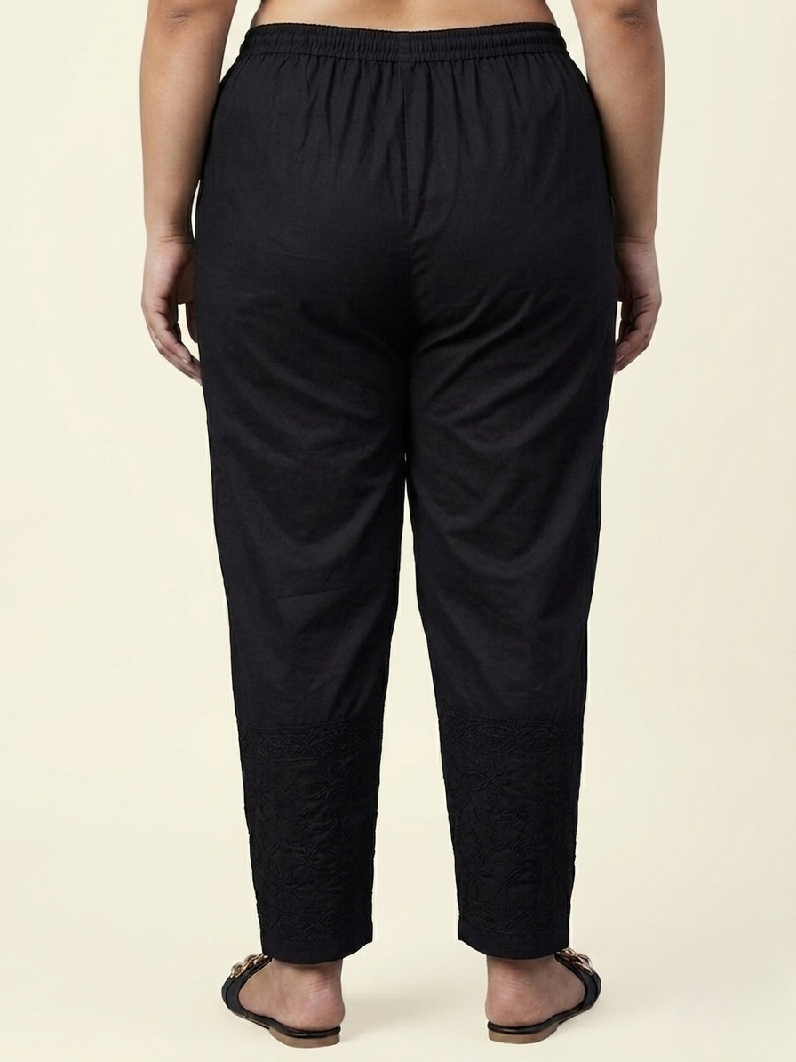 Chikankari Black Strech Pants
