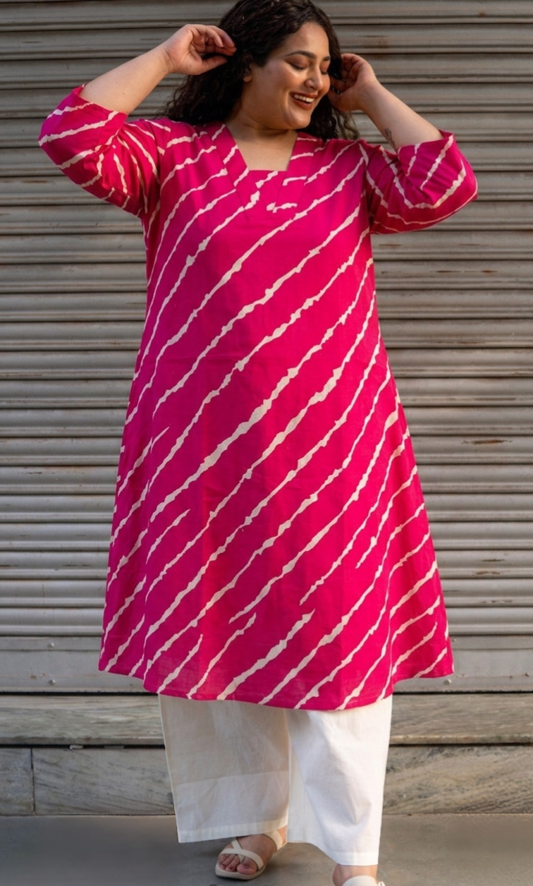Rani Lehariya Kurta Set