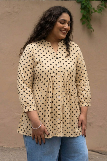 Chic Dot Flared Tunic