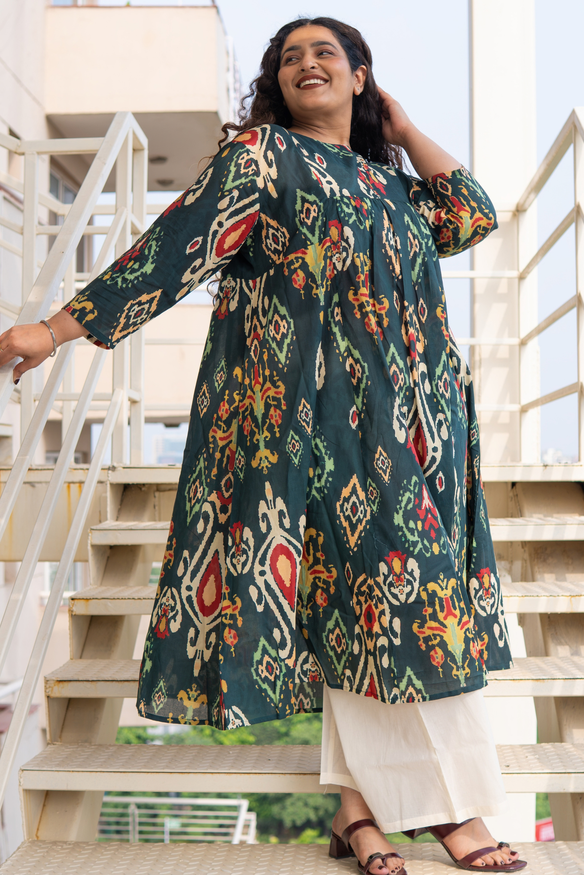 Mystic Ikat Flared  Kurta