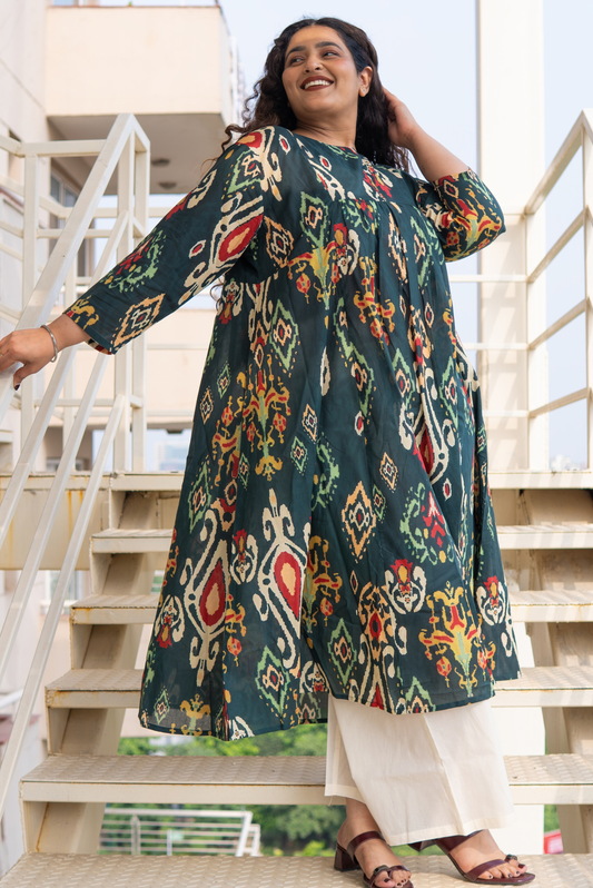 Mystic Ikat Flared  Kurta