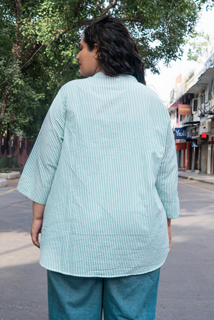 MintBreeze Stripe RelaxFit Shirt