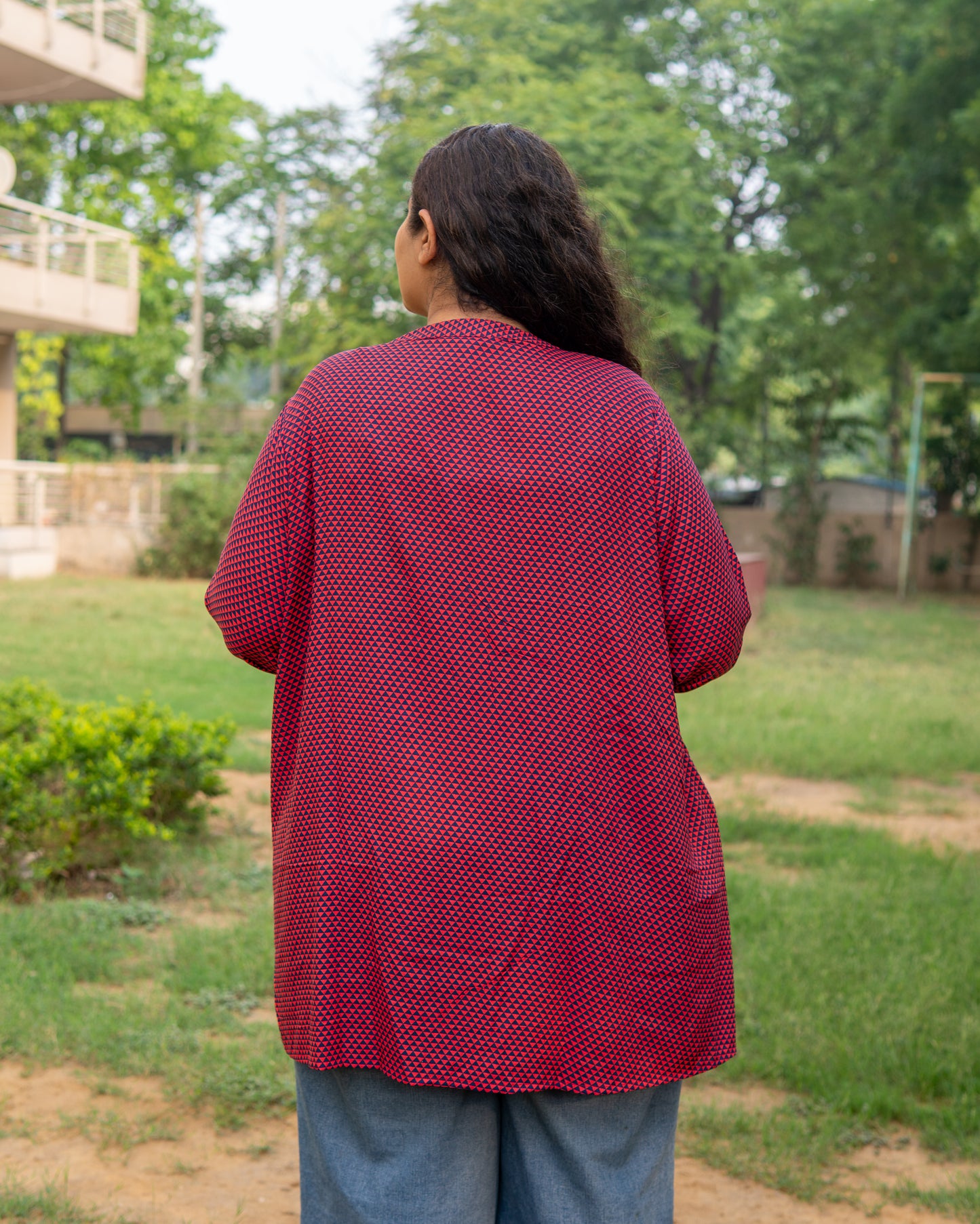 Geometric Print A-Line Tunic