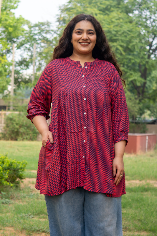 Geometric Print A-Line Tunic