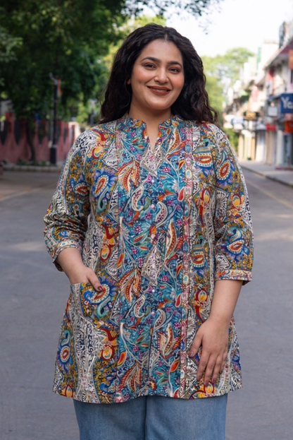 Boho Bloom A-Line Tunic
