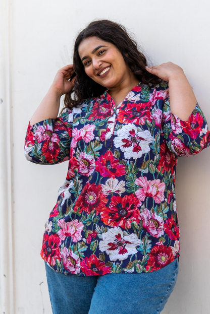 FloraWave Kurta Top