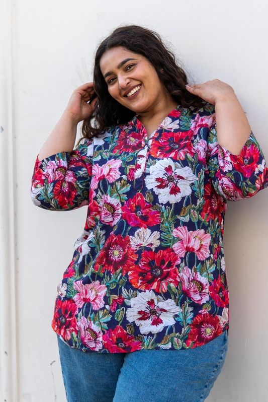 FloraWave Kurta Top